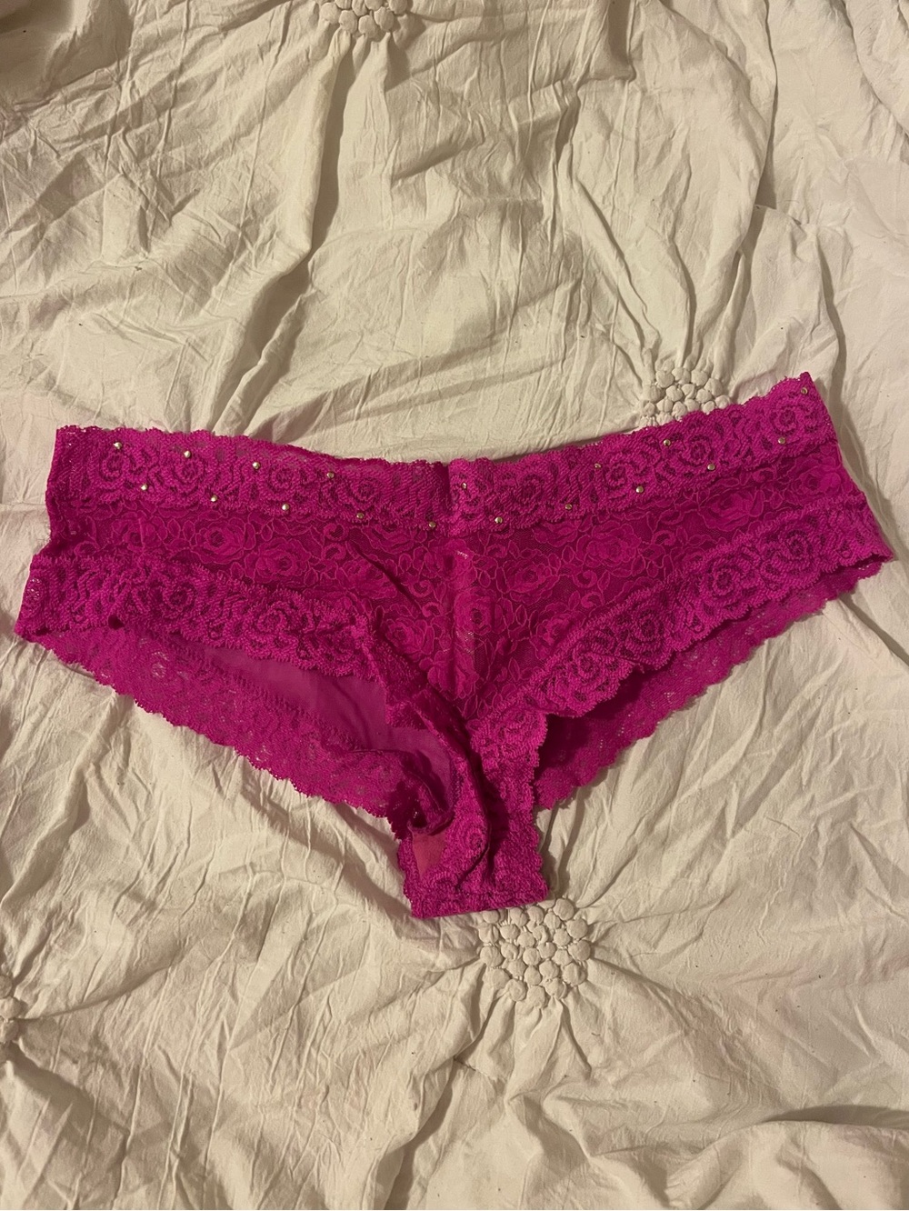 well used panties - victoria’s secret PINK lace underwear